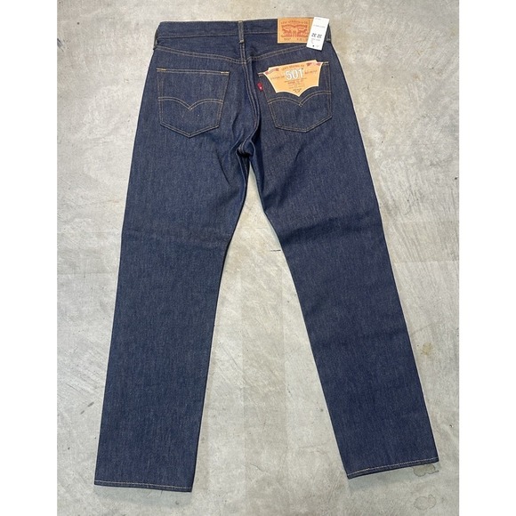 Levis 501 Premium Shrink-to-fit Denim Dark Wash Jeans Men's Sz 32x32 - Picture 7 of 9